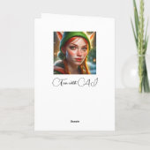 Frohe Weihnachten für dich | Niedlich Elf Dankeskarte (Rückseite)