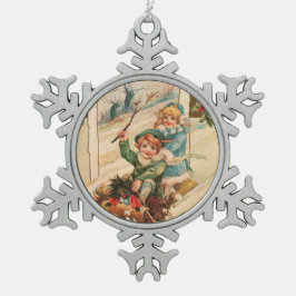 Frohe Weihnachten für dich Schneeflocken Zinn-Ornament