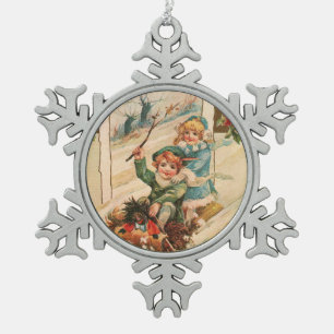 Frohe Weihnachten für dich Schneeflocken Zinn-Ornament