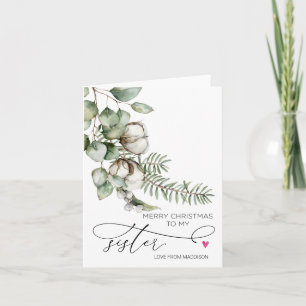 Frohe Weihnachten für die Schwester von Geschwiste Karte