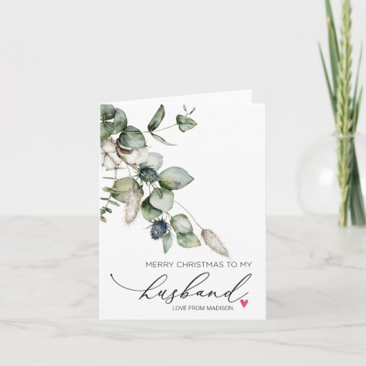 Frohe Weihnachten für Ehemann aus der Ehefrau Card Karte (Vorderseite)