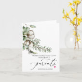 Frohe Weihnachten für Eltern aus der Tochter Karte (Gelbe Blume)