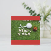Frohe Weihnachten für Golfer mit Golfball und Gesc (Stehend Vorderseite)