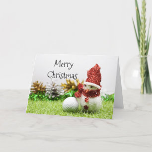 Frohe Weihnachten für Golfer mit Schneemann & Golf