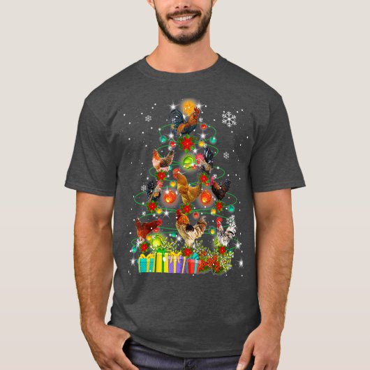 Frohe Weihnachten für Hühnerbaum Ugly Weihnachtsma T-Shirt (Vorderseite)