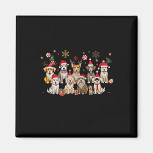 Frohe Weihnachten für Hunde Woofmas Retro Rentier Magnet