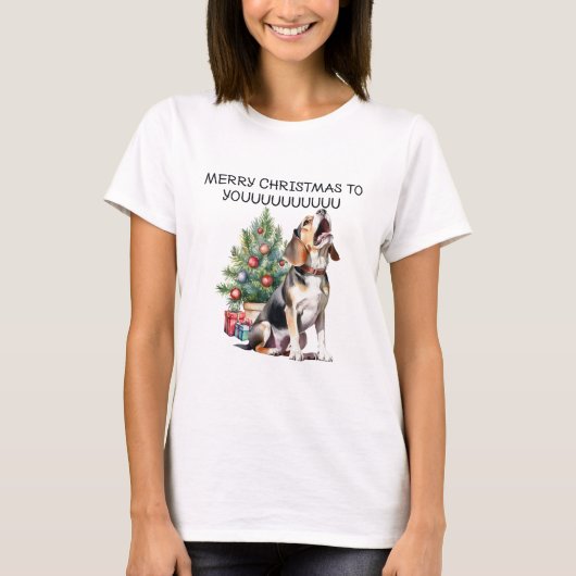 Frohe Weihnachten für Ihren Beagle T-Shirt (Vorderseite)
