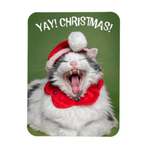 Frohe Weihnachten für jeden glücklichen Cat in Hat Magnet