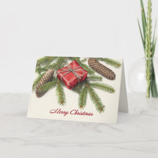 Frohe Weihnachten für jeden Kiefernzweige und Gesc