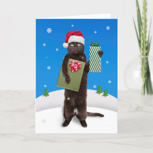 Frohe Weihnachten für jeden schwarzen Katze mit Ge