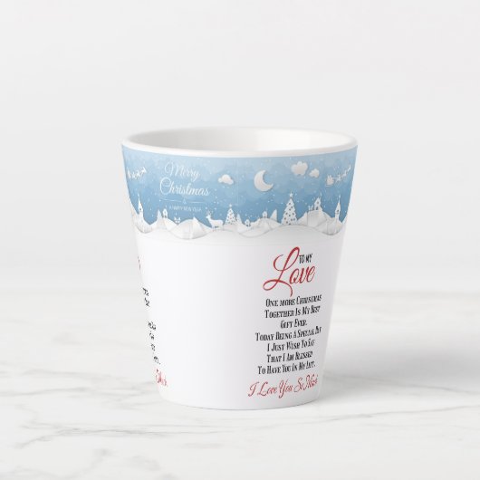 Frohe Weihnachten für meine Liebe, Weihnachtsgesch Milchtasse (Vorderseite)