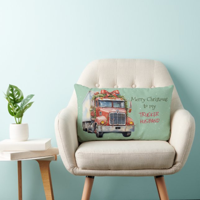 Frohe Weihnachten für meinen TRUCKER HUSBAND Lendenkissen (Stuhl )