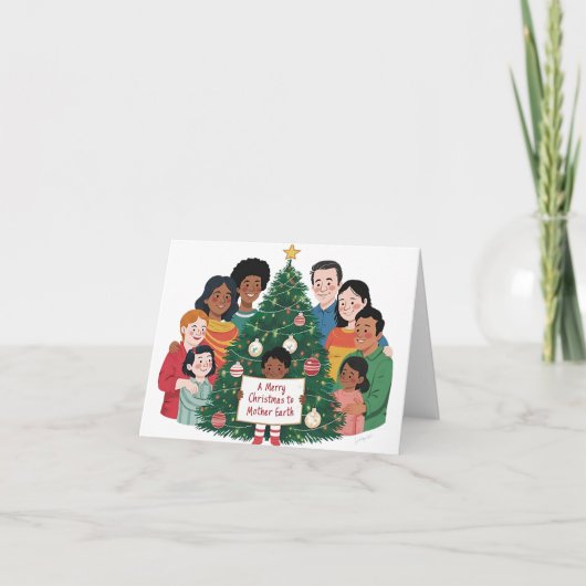 Frohe Weihnachten für Mutter Erde Karte (Vorderseite)