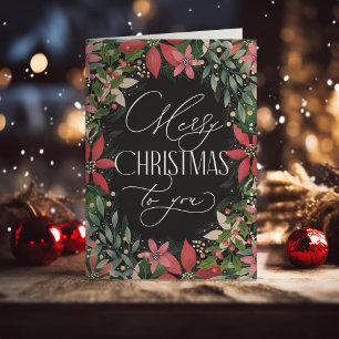 Frohe Weihnachten für Sie Classic Poinsettia Karte