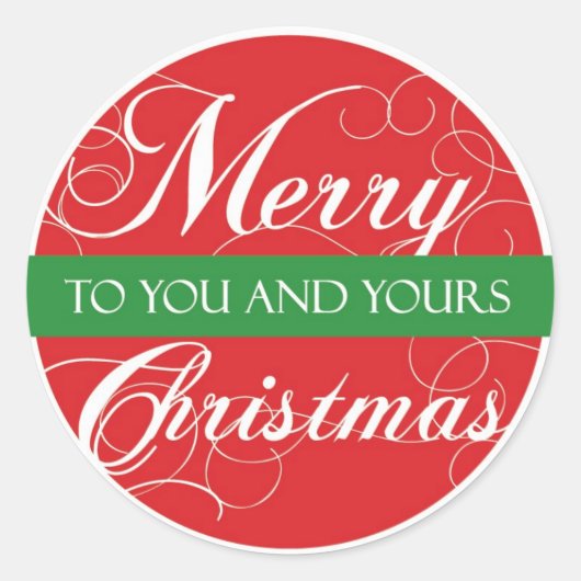 Frohe Weihnachten für Sie und Ihre Runder Aufkleber (Vorderseite)