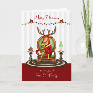 Frohe Weihnachten für Sohn und Familie Rentier