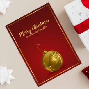 Frohe Weihnachten für unsere Tochter Gold Ornament Dankeskarte