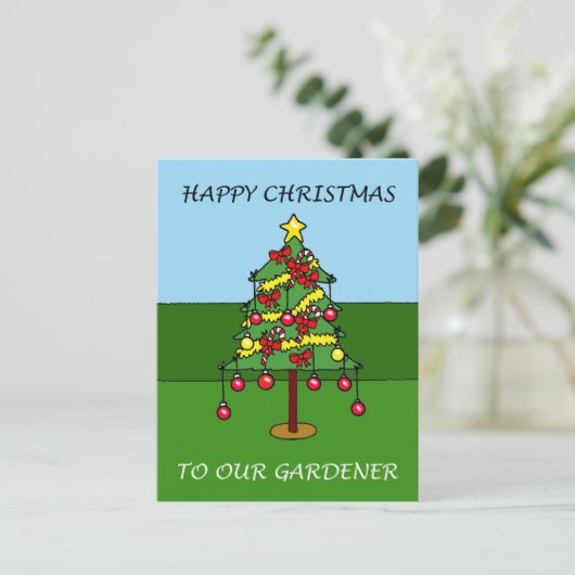 Frohe Weihnachten für unseren Gärtner (Stehend Vorderseite)