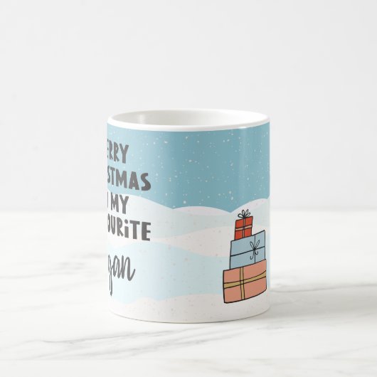 Frohe Weihnachten für Veganes Cartoon Ferkel Kaffeetasse (Mittel)