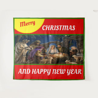Frohe Weihnachten für Windows-Wurf-Fliesblanket Wandteppich