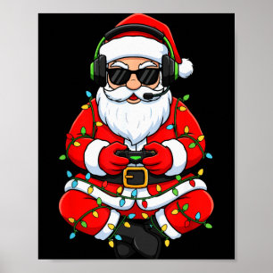 Frohe Weihnachten Gamer Santa Lustig Spiel Spiel J Poster