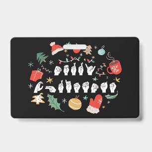 Frohe Weihnachten - Gebärdensprache Amerikanische  Ausweis