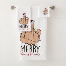 Frohe Weihnachten geben den Finger