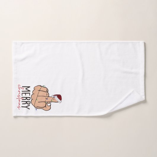 Frohe Weihnachten geben den Finger Badhandtuch Set (Handtuch)