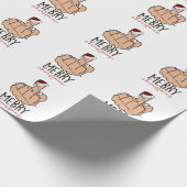 Frohe Weihnachten geben den Finger Geschenkpapier (Ecke)