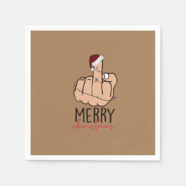 Frohe Weihnachten geben den Finger Serviette