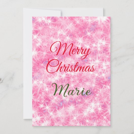 Frohe Weihnachten geben Sie den Namen Rote Funkel Einladung (Vorderseite)