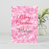 Frohe Weihnachten geben Sie den Namen Rote Funkel Einladung (Stehend Vorderseite)