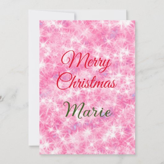 Frohe Weihnachten geben Sie den Namen Rote Funkel Einladung (Rückseite)