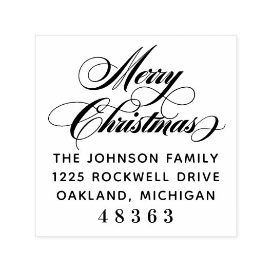 Frohe Weihnachten Geblüht Rücksendeadresse Script Permastempel (Design)