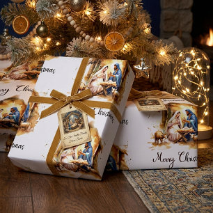 Frohe Weihnachten Geburt Geschenkpapier