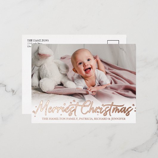 Frohe Weihnachten Geburtstag Ankündigung Foto (Vorderseite/Rückseite)