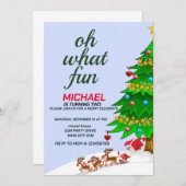 Frohe Weihnachten Geburtstag Einladung (Vorne/Hinten)