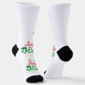 Frohe Weihnachten gedruckte Santa Premium Crew Sti Socken (Gewinkelt)