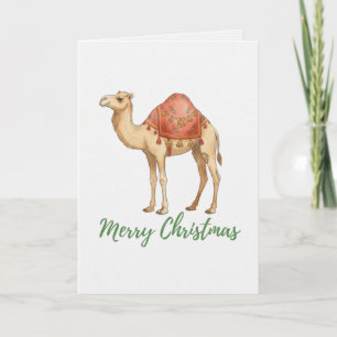 Frohe Weihnachten gefaltete Grußkarte Kamel