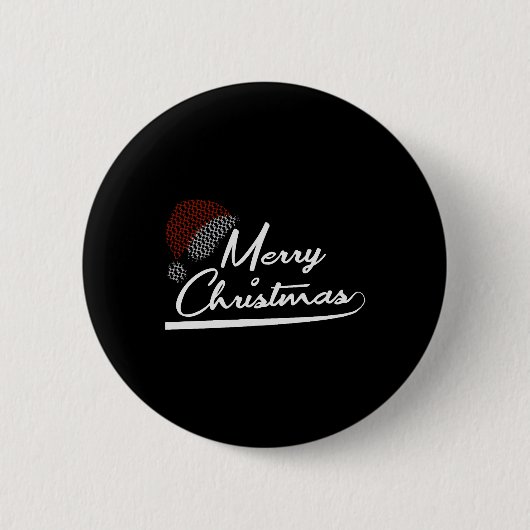 Frohe Weihnachten Gegenwart Weihnachtsmann Button (Vorderseite)