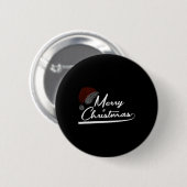 Frohe Weihnachten Gegenwart Weihnachtsmann Button (Vorne & Hinten)
