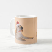 Frohe Weihnachten - gelber Labrador Kaffeetasse (Vorderseite Links)