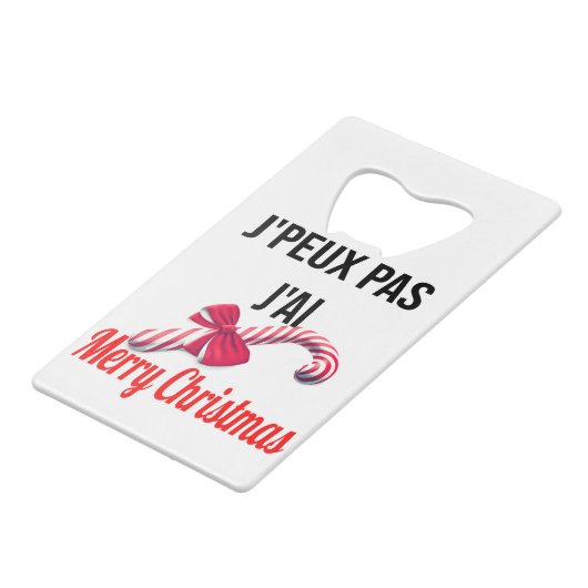 Frohe Weihnachten Geldbeutel Flaschenöffner (Vorderseite Schrägansicht)