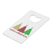 Frohe Weihnachten Geldbeutel Flaschenöffner (Vorderseite Schrägansicht)