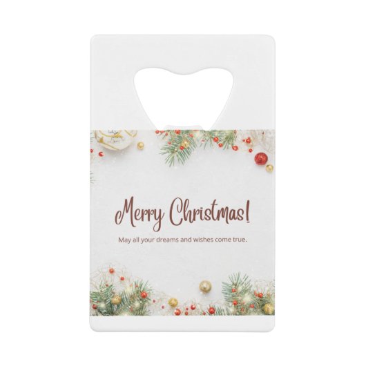 Frohe Weihnachten Geldbeutel Flaschenöffner (Vorderseite)