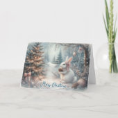 Frohe Weihnachten gemütliche Bunny Woodland Decoup (Vorderseite)