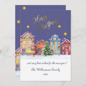 Frohe Weihnachten gemütliche Dorfbewohner Szene We (Vorne/Hinten)