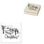 Frohe Weihnachten Gemütliche Hütte Winter Gummistempel (Stempel)