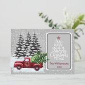 Frohe Weihnachten Gemütliche Red Truck Weihnachtsk Karte (Stehend Vorderseite)