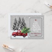 Frohe Weihnachten Gemütliche Red Truck Weihnachtsk Karte (Vorderseite/Rückseite Beispiel)